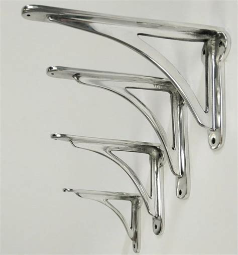 silver or chrome shelf brackets